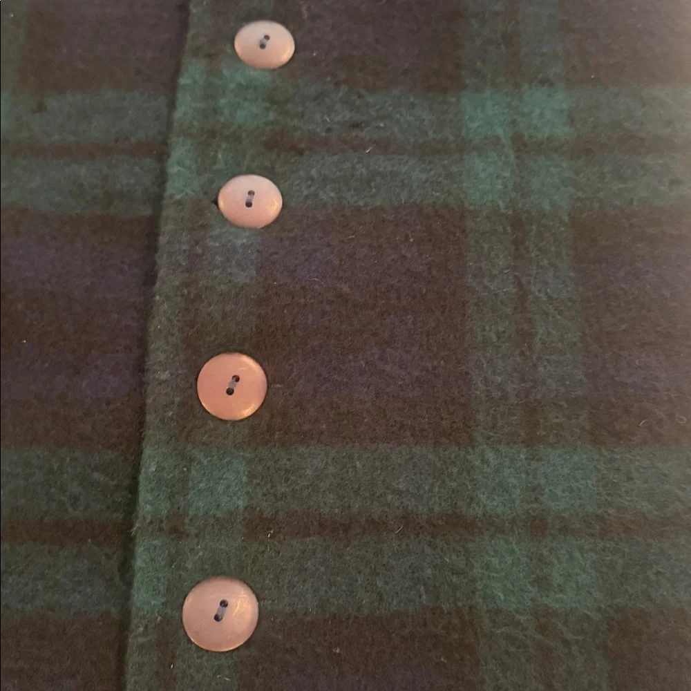 Johnstones of Elgin Vintage blue and green plaid scarf made in Scotland 🏴󠁧󠁢󠁳󠁣󠁴󠁿